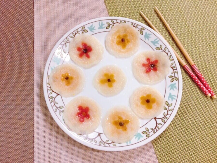  알록달록 꽃이 활짝~~찹쌀전 화전만들기