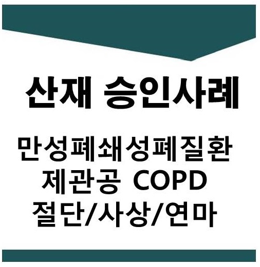  만성폐쇄성폐질환 제관공 승인사례(산재 만성폐쇄성폐질환, 제관공,용접,)