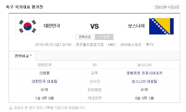  보스니아 평가전 중계와 대표팀 전략은?