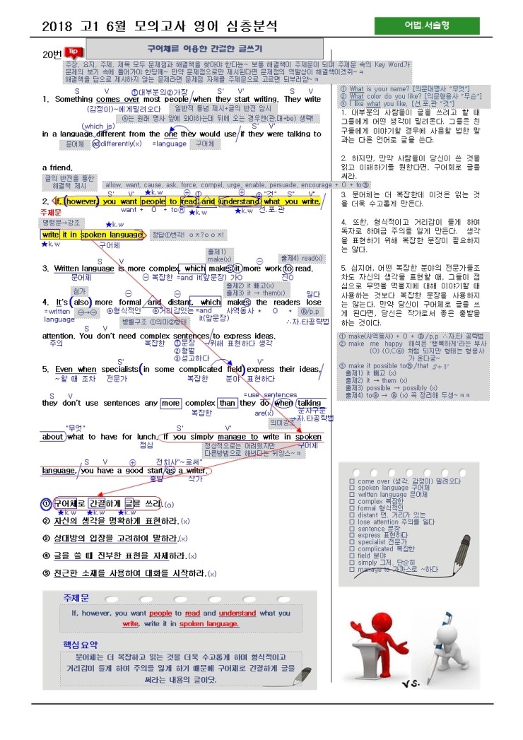 2018 고1 6월 모의고사 영어 심층분석 및 변형문제 영어공부 혼자하기 네이버 블로그