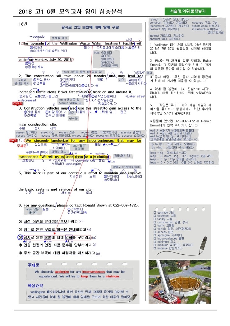 2018 고1 6월 모의고사 영어 심층분석 및 변형문제 영어공부 혼자하기 네이버 블로그