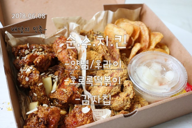 배달의민족 순수치킨비전점 순수치킨 사이드메뉴 호로록떡볶이와 감자칩 먹방후기 배달의민족 순수치킨비전점 순수치킨 사이드메뉴 호로록떡볶이와 감자칩 먹방후기