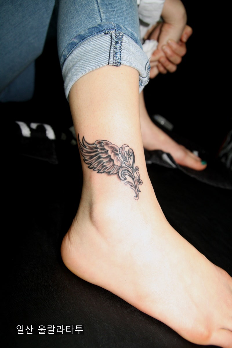여자타투도안 작은 날개 발목타투 : 네이버 블로그, image size:800x1200