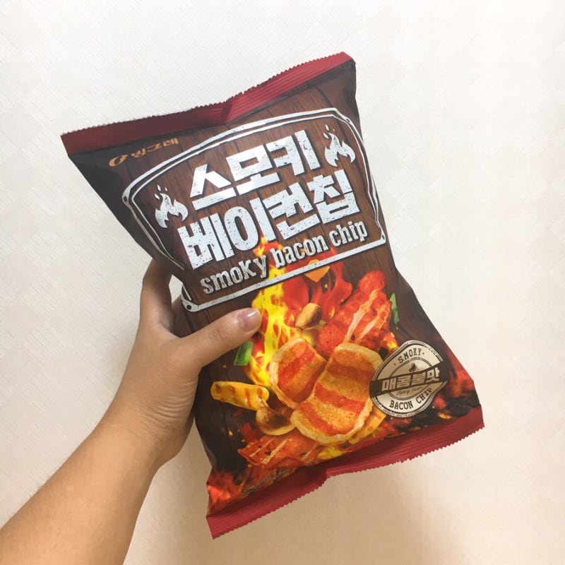 Gs25 과자:D 빙그레 스모키 베이컨칩 매콤불맛 : 네이버 블로그