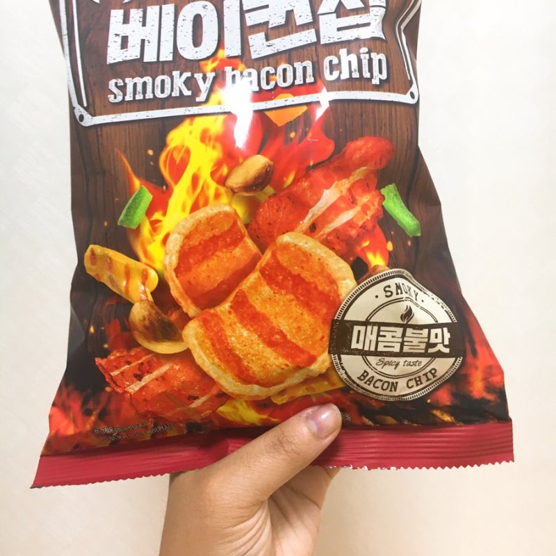 Gs25 과자:D 빙그레 스모키 베이컨칩 매콤불맛 : 네이버 블로그