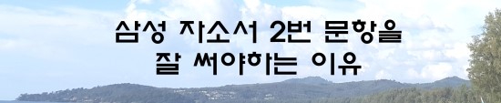 [2018 여름 04] 삼성 자소서 2번 문항을 잘 써야하는 이유