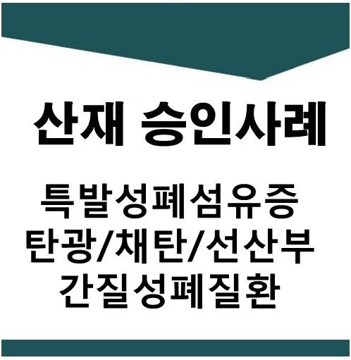  특발성폐섬유증 산재 승인사례(탄광소,채탄후산부,선산부,간질성폐질환)