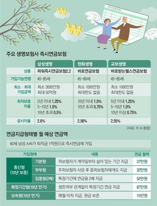 같은 즉시연금도 받는 방법 따라 수령액 천차만별