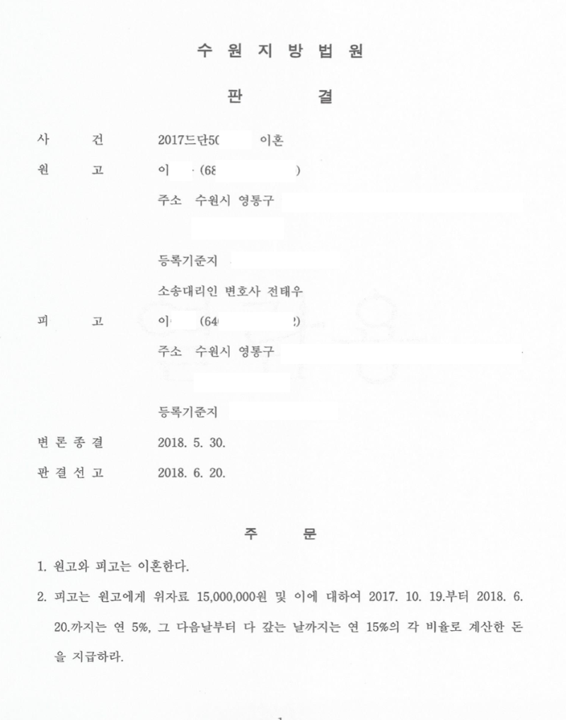 파주이혼전문변호사 배우자 소재불명 이혼승소사례 12