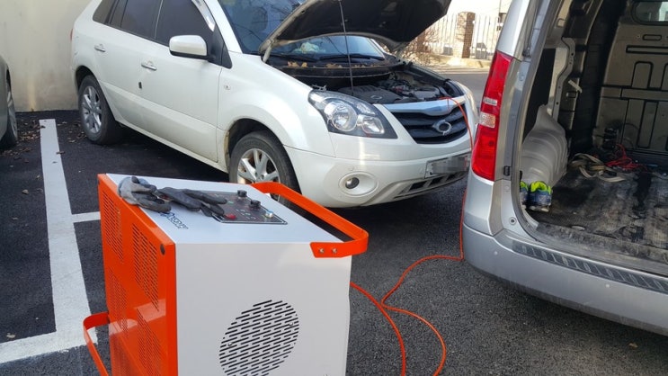 삼성 QM5 가솔린, 엔진성능 복원을 위한 수소클리닝, 경기도 성남 출장작업 입니다.