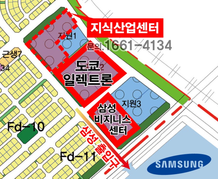  고덕신도시 지식산업센터 분양예정지, 지원1 부지