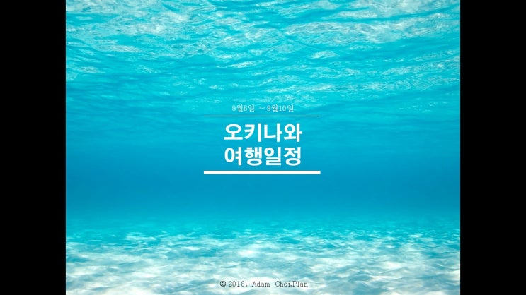  8월,9월 일본 오키나와 자유여행 계획 어머님은 미끼를 물으셨어.