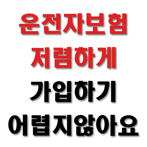 운전자보험 준비하기 어렵지않아요