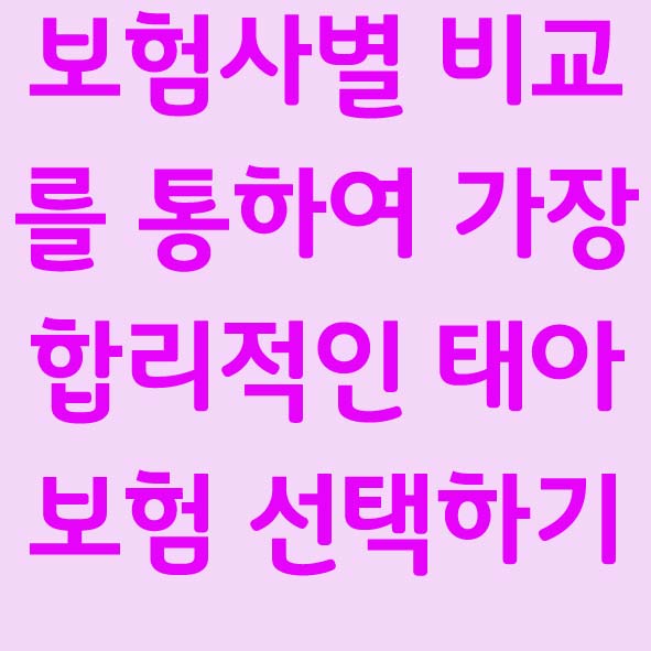 메리츠화재 현대해상 KB손보 태아보험 설계비교