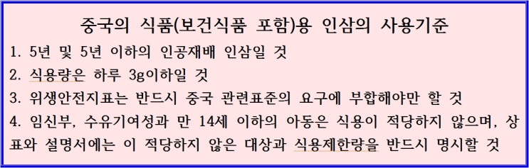  인삼(홍삼)은 약성이 강한 약재로서, 묻지도 따지지도 않고 먹을 수 있는 식품이 아니랍니다. 