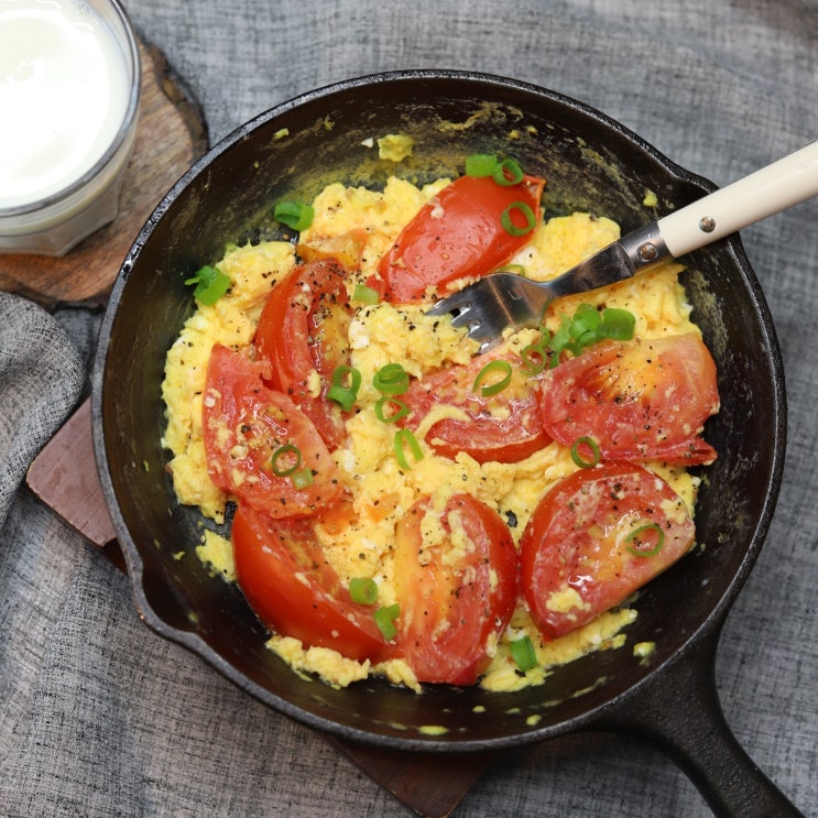 [간단한 아침메뉴]든든한 토마토 달걀 볶음 레시피