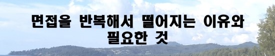  [2018 여름 09] 면접을 반복해서 떨어지는 이유와 필요한 것