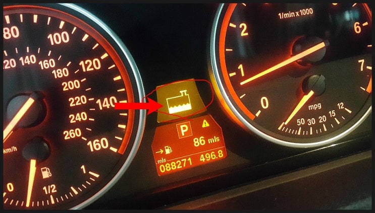 BMW X5 3.0si 계기판 냉각수부족 경고등점등