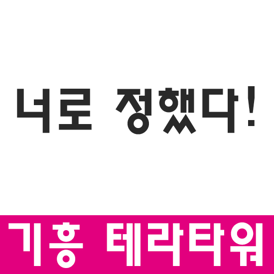  기흥 테라타워 너로 정했다!