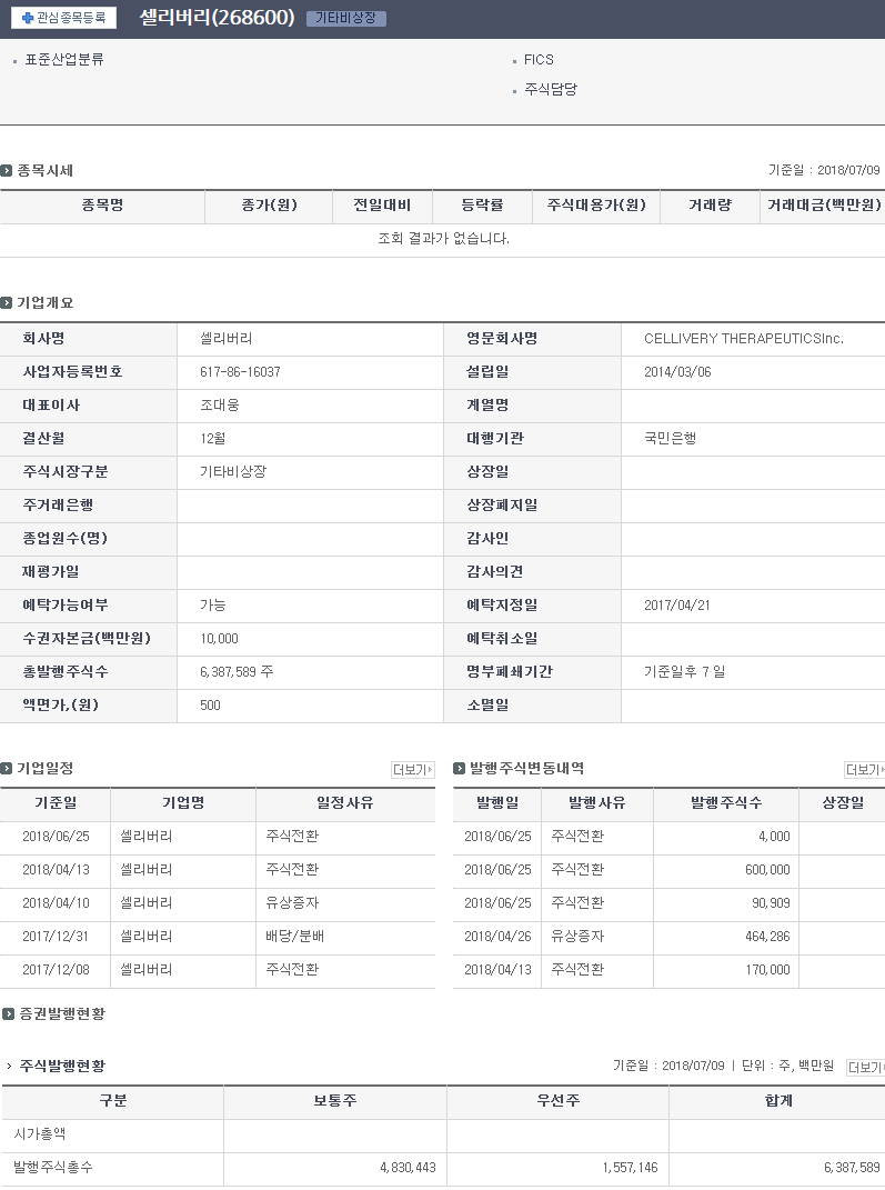 셀리버리 장외주식 비상장주식 셀리버리주식 : 네이버 블로그