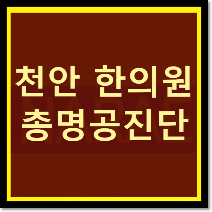  총명공진단가격 : 천안 한의원 비용 공개