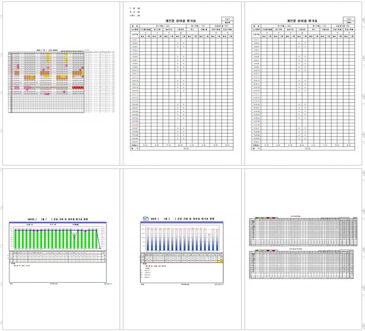 제조업 공장근태관리 및 종합평가표 샘플 양식 네이버 블로그
