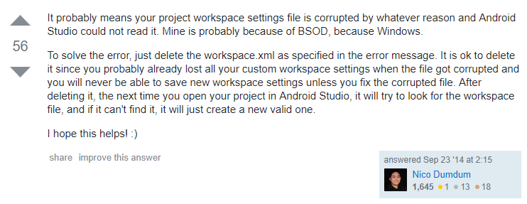 안드로이드 스튜디오 android studio cannot load settings from file 에러 : 네이버 블로그