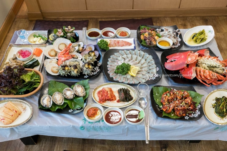  자갈치시장 횟집 백호상회에서 호화로운 한 끼를~