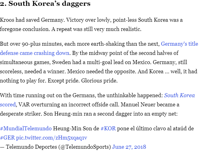  [2018 러시아월드컵] 러시아 월드컵  명장면 2위 대한민국 VS 독일
