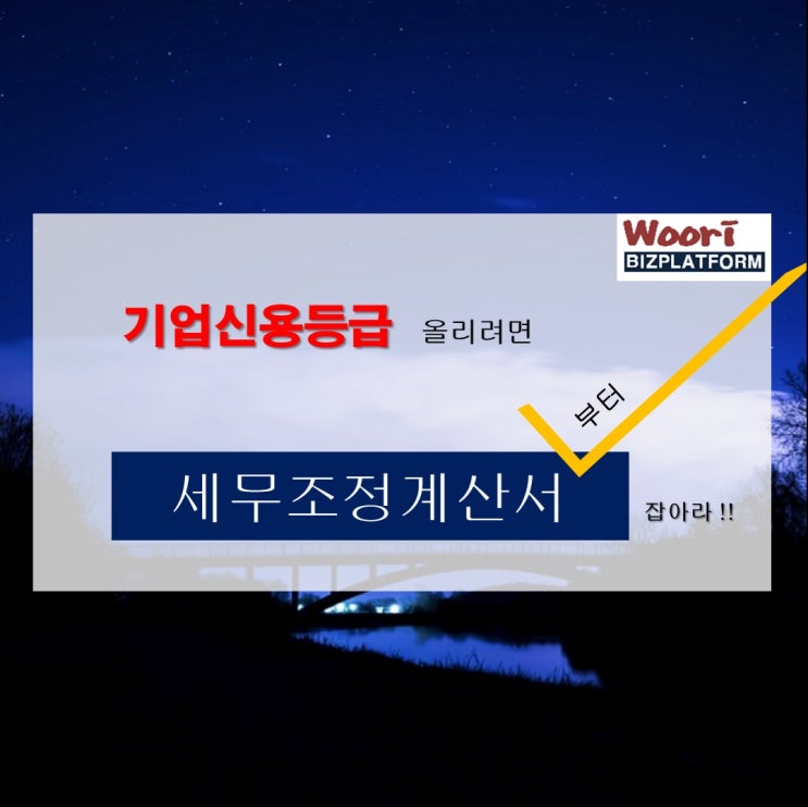  기업신용등급_세무조정계산서 부터 잡아라 !!
