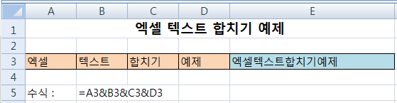  엑셀 텍스트 합치기, 엑셀 CONCATENATE 함수, 엑셀 텍스트 붙이기, & 연산자