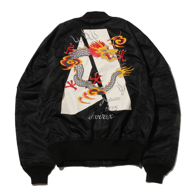 AVIREX x ATMOS LAB LIGHT SUKA MA-1 BLACK 아트모스 콜라보 아비렉스 