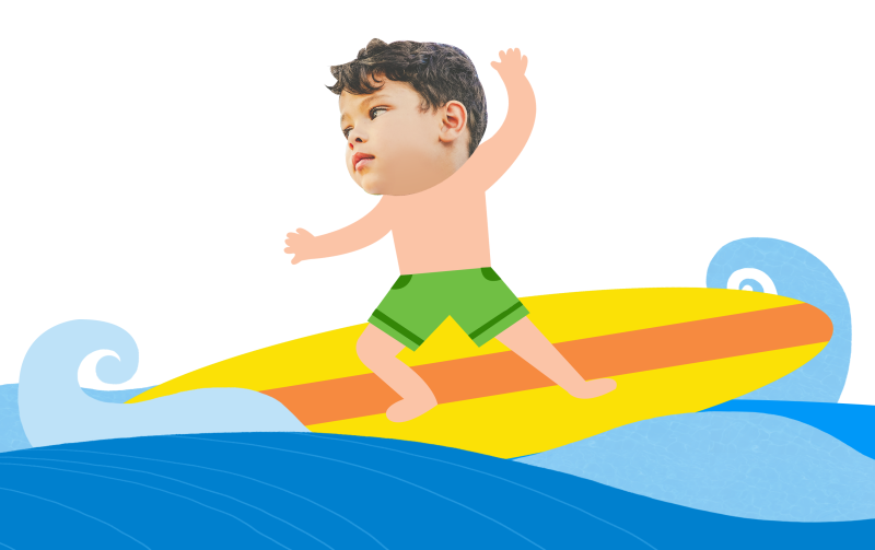 여름 환경판 도안 : 바다를 서핑하는 아이 : 네이버 블로그