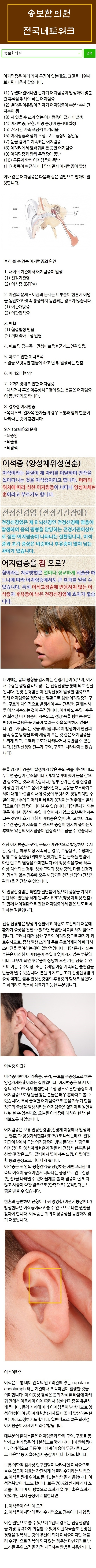 어지러움 증상 및 머리 어지럼증 원인(전정신경염, 이석증 치료 병원) 5