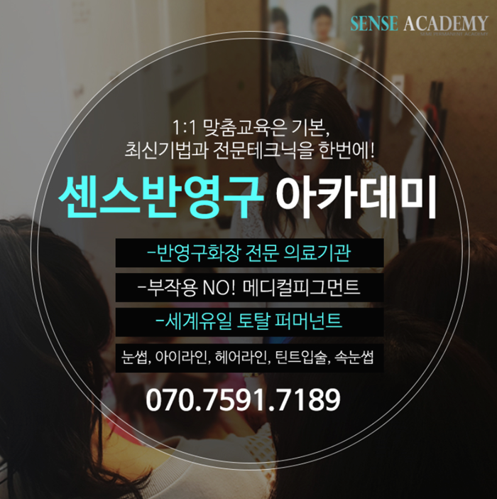  눈썹문신배우기 대한민국 최초 9가지 이상의 눈썹기법을 교육하는 센스아카데미에서!