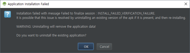 DELETE_FAILED_INTERNAL_ERROR Error while Installing APK