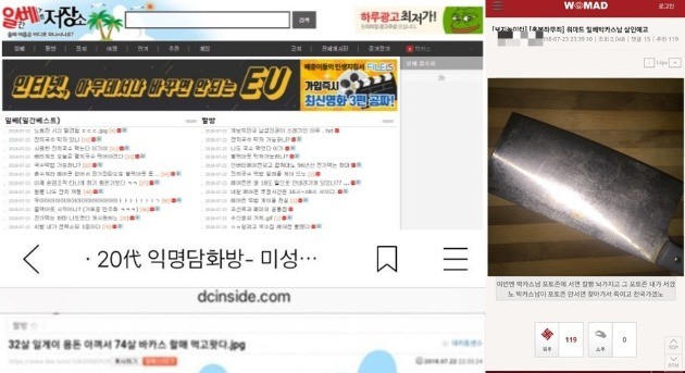 일베, 바카스남 그리고 워마드 일베, 바카스남 그리고 워마드