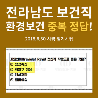  전라남도보건직 [환경보건] 자외선 관련 문제 결과