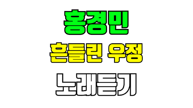 홍경민 흔들린 우정 노래듣기 가사 작사 작곡