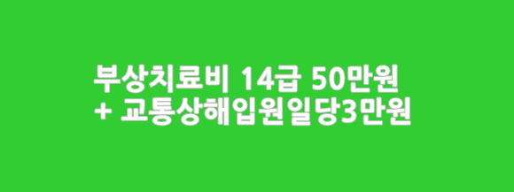  자동차사고부상 14급 50만원,교통상해입원일당 3만원_하이카운전자상해보험1804