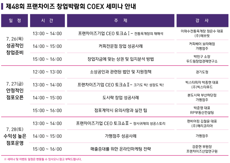 제 48회 프렌차이즈 창업박람회 후기
