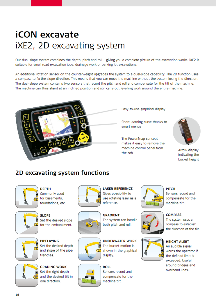  G321      Leica iCON excavate iXE2   가장 직관적인 2D굴삭 컨트롤 시스템  (굴삭기 레벨기)