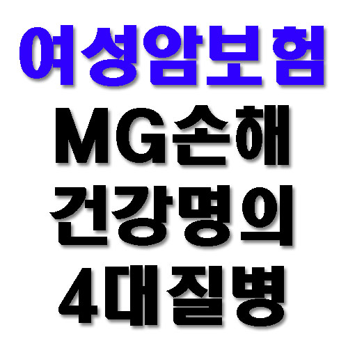  여성암보험 MG손해 건강명의 4대질병진단보험 좋네요
