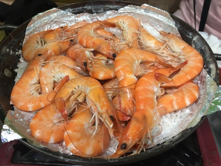  서울 대하구이 맛집! 쌍문역 맥반석조개구이 눈앞에서 팔딱팔딱 왕새우,가리비찜,낙지라면!!