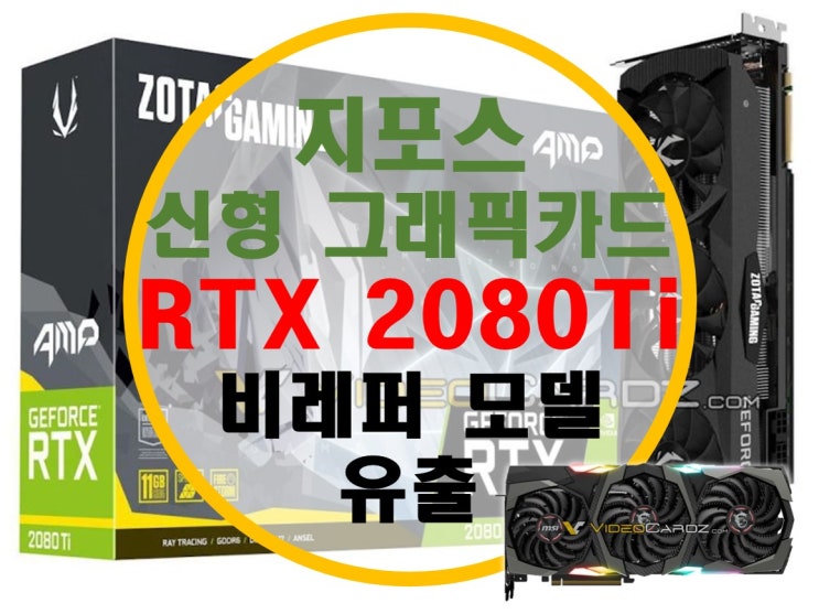 드디어 나왔다 지포스 RTX 2080Ti 차세대 비레퍼 그래픽카드 유출