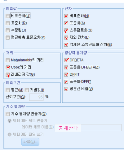  회귀분석모형 영향력분석 진단하기