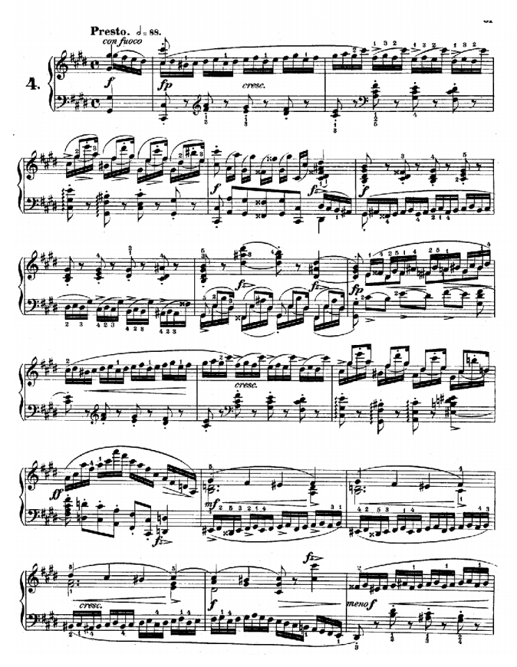 쇼팽 에튀드 추격 악보 Chopin Etude Op.10 No.4