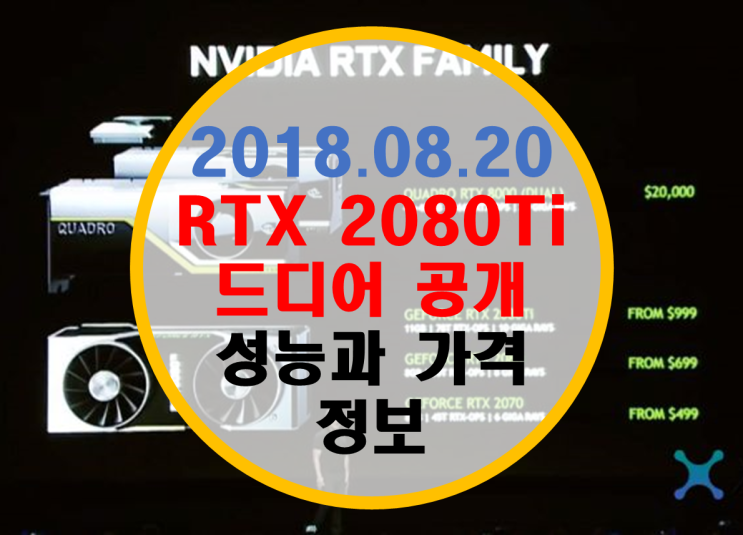 신형 그래픽카드 RTX 2080, 2080Ti 발표, 성능과 가격 정보