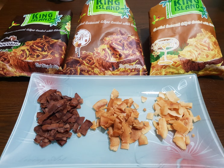  3가지 맛 킹 아일랜드 코코넛 칩, 3가지 맛 오징어포 벤토