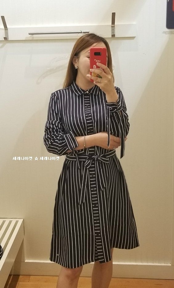 (판매완료)타미힐피거 가을 신상 스트라이프 셔츠 원피스 핫딜 ☆  타미힐피거 스트라이프 ....